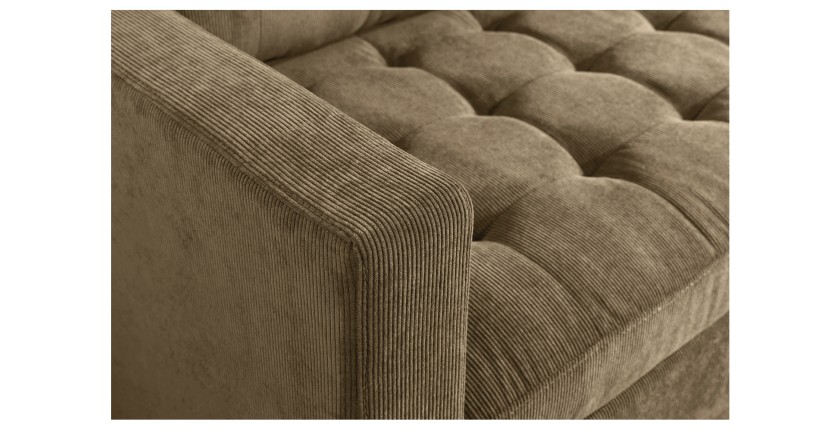 Zoom sur l'accoudoir gauche du canapé avec angle réversible CITY brun