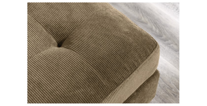 Zoom sur l'assise du canapé avec angle réversible CITY brun