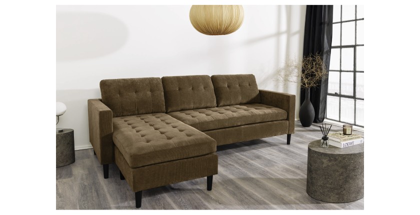Canapé avec angle réversible CITY brun avec l'angle à gauche