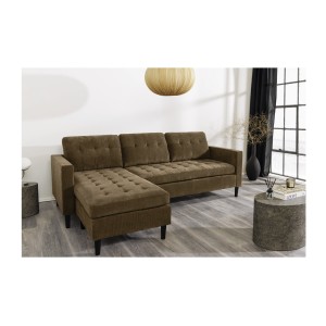 Canapé avec angle réversible CITY brun avec l'angle à gauche