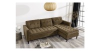 Canapé avec angle réversible CITY brun mis en situation