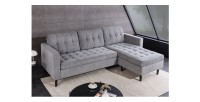 Canapé avec angle réversible CITY gris clair mis en situation