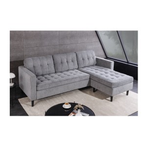 Canapé avec angle réversible CITY gris clair mis en situation
