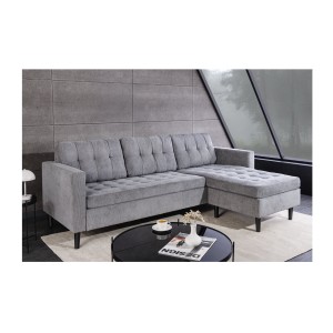 Canapé avec angle réversible CITY gris clair vu de côté