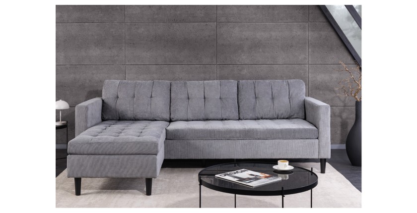 Canapé avec angle réversible CITY gris clair avec angle à gauche