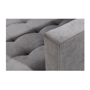Zoom sur l'accoudoir à droite du canapé avec angle réversible CITY gris clair