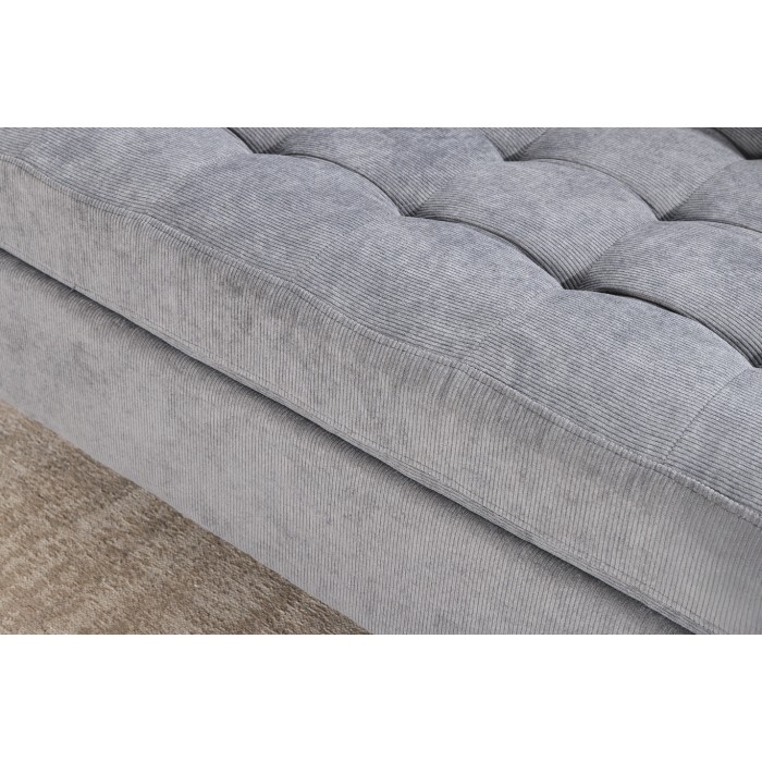 Zoom sur l'assise du canapé avec angle réversible CITY gris clair