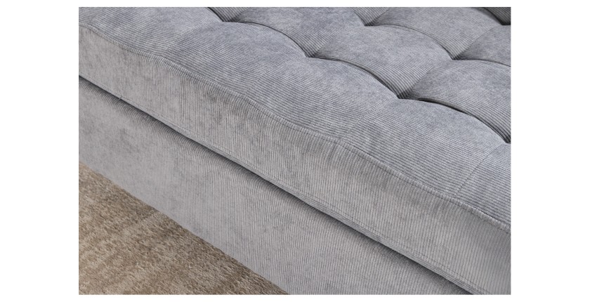 Zoom sur l'assise du canapé avec angle réversible CITY gris clair