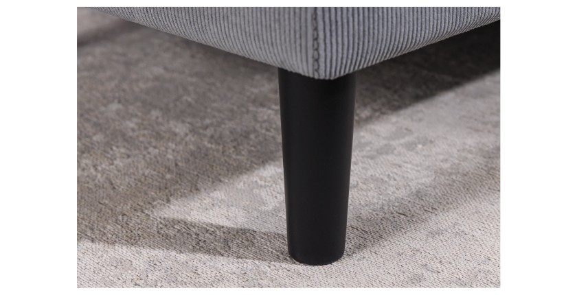 Zoom sur l'un des pieds du canapé avec angle réversible CITY gris clair