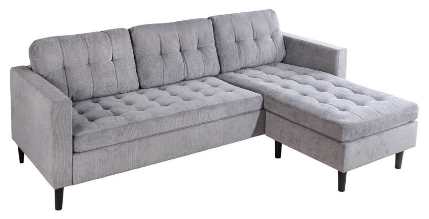 Canapé avec angle réversible CITY gris clair
