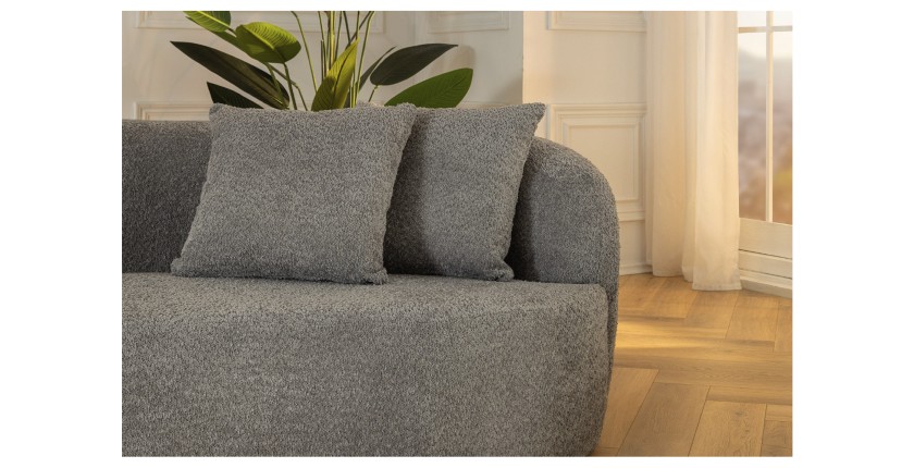 Zoom sur le côté du canapé SOREN gris