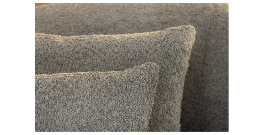 Zoom sur les coussins du canapé SOREN gris