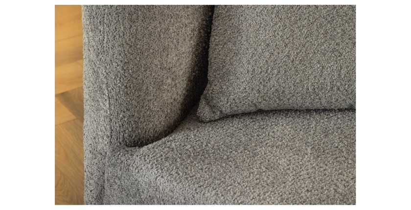 Zoom sur les coutures du canapé SOREN gris