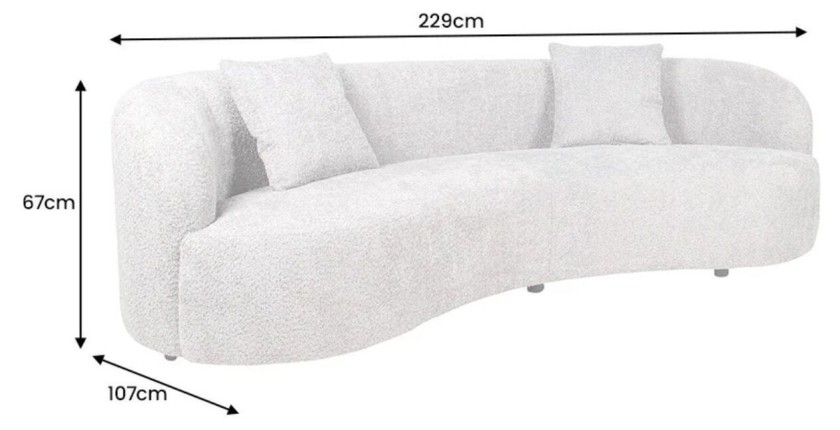 Dimensions du canapé SOREN gris