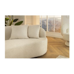 Zoom sur le côté du canapé SOREN blanc