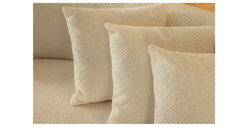 Zoom sur les coussins du canapé SOREN blanc