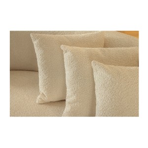 Zoom sur les coussins du canapé SOREN blanc