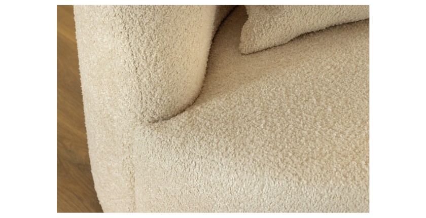 Zoom sur les coutures du canapé SOREN blanc