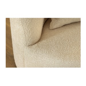 Zoom sur les coutures du canapé SOREN blanc