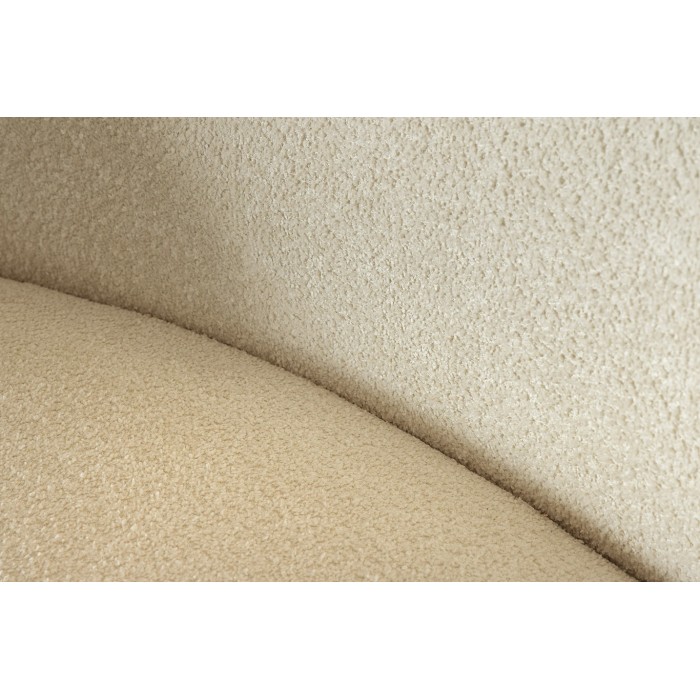 Rechte bank SOREN beige - Design bank in bouclé stof met afgeronde vorm