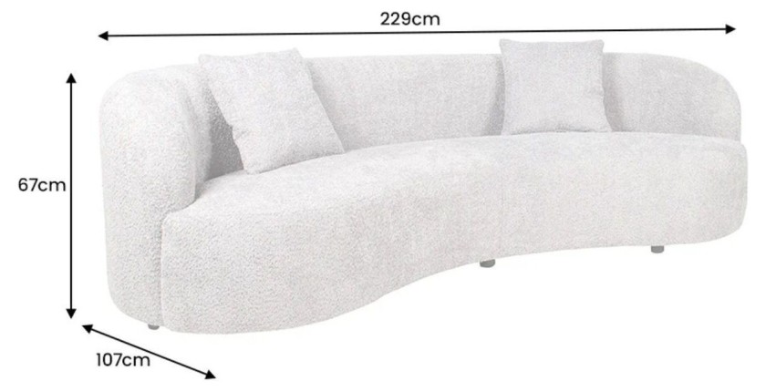 Dimensions du canapé SOREN blanc