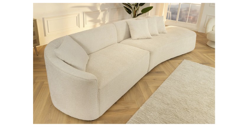 Canapé XL SOREN blanc vu de côté