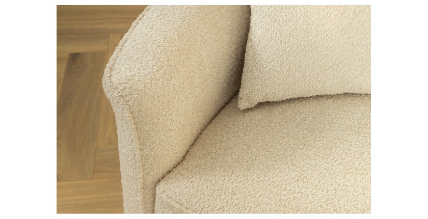 Zoom sur l'accoudoir du canapé XL SOREN blanc