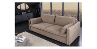 Canapé convertible CALDERO coloris taupe mis en situation
