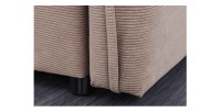 Zoom sur la tranche du canapé convertible CALDERO coloris taupe