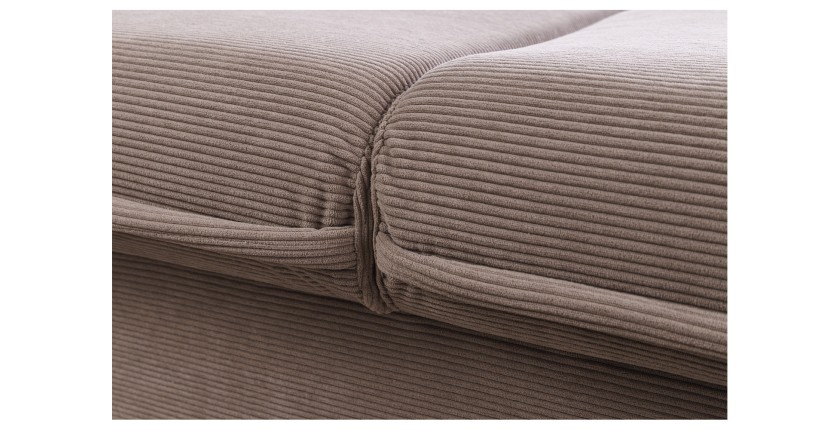 Zoom sur l'assise du canapé convertible CALDERO coloris taupe