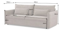 Dimensions du canapé convertible CALDERO coloris taupe