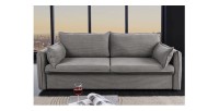 Canapé convertible CALDERO gris vu de face