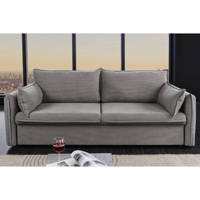 Canapé convertible CALDERO gris vu de face