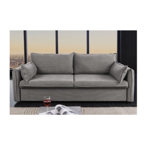 Canapé convertible CALDERO gris vu de face