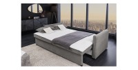 Zoom sur le mode lit du canapé convertible CALDERO gris