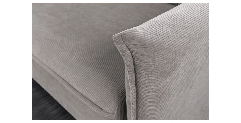 Zoom sur l'accoudoir du canapé convertible CALDERO gris