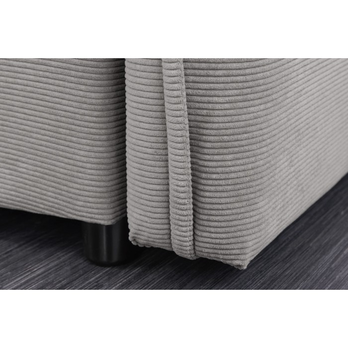 Zoom sur les pieds du canapé convertible CALDERO gris