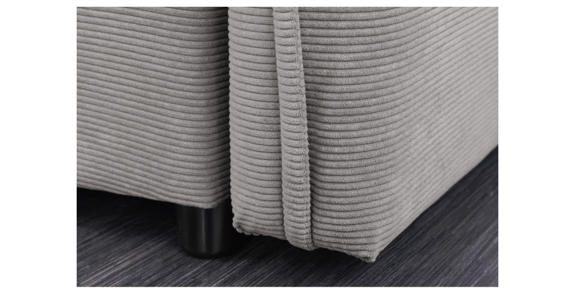 Zoom sur les pieds du canapé convertible CALDERO gris