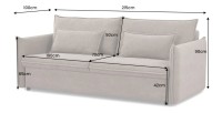 Dimensions du canapé convertible CALDERO gris