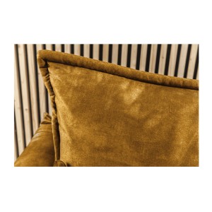 Zoom sur le dossier du canapé convertible CALDERO jaune moutarde