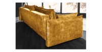 Canapé convertible CALDERO jaune moutarde vu de dos