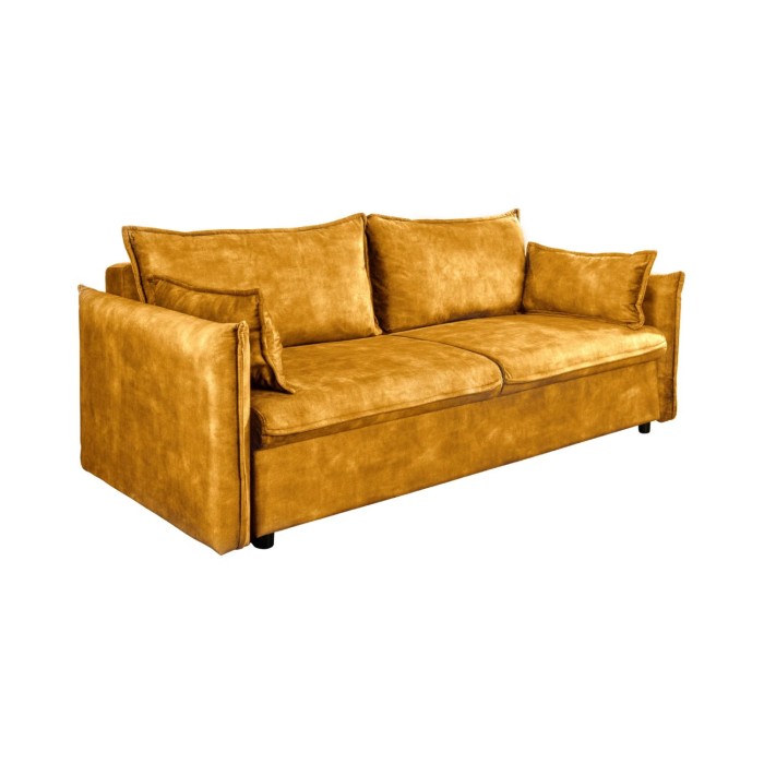 Canapé convertible CALDERO jaune moutarde
