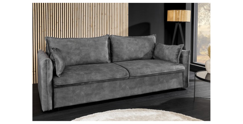 Canapé convertible CALDERO gris foncé mis en situation