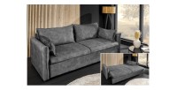 Canapé convertible CALDERO gris foncé vu détaillée