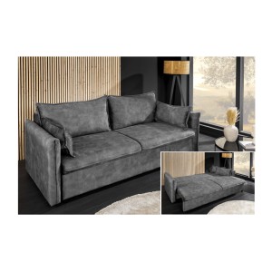 Canapé convertible CALDERO gris foncé vu détaillée