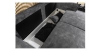 Zoom sur le coffre du canapé convertible CALDERO gris foncé
