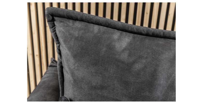 Zoom sur le dossier du canapé convertible CALDERO gris foncé