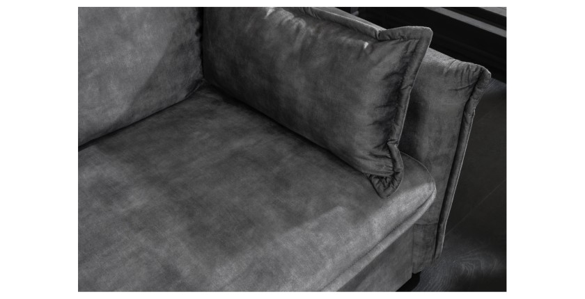 Zoom sur l'assise du canapé convertible CALDERO gris foncé