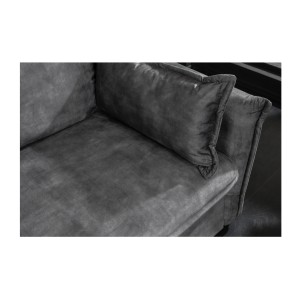 Zoom sur l'assise du canapé convertible CALDERO gris foncé