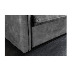 Zoom sur la tranche du canapé convertible CALDERO gris foncé